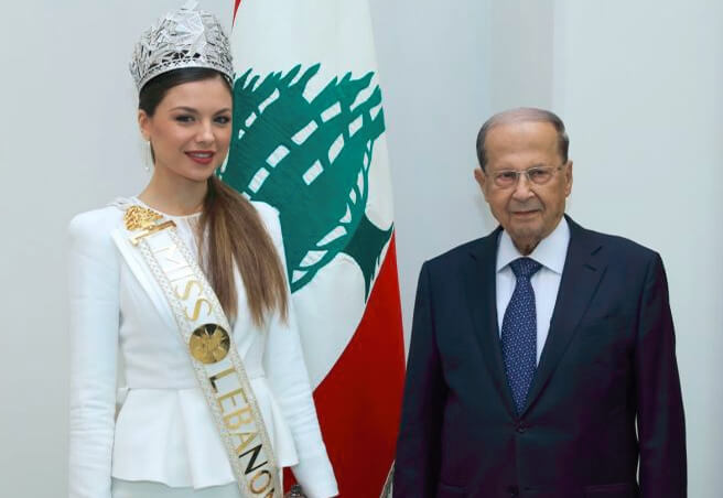 بالصور-ملكة جمال لبنان مايا رعيدي تزور الرئيس عون!